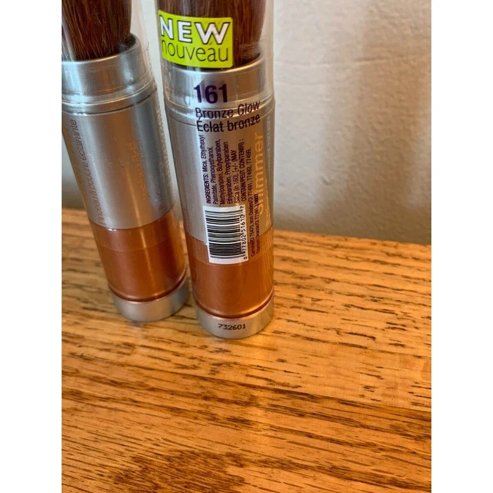 2 x WET N WILD Mega Shimmer LOOSE POWDER w/ BRUSH ~ BRONZE GLOW 161 Lot 2 Rare!